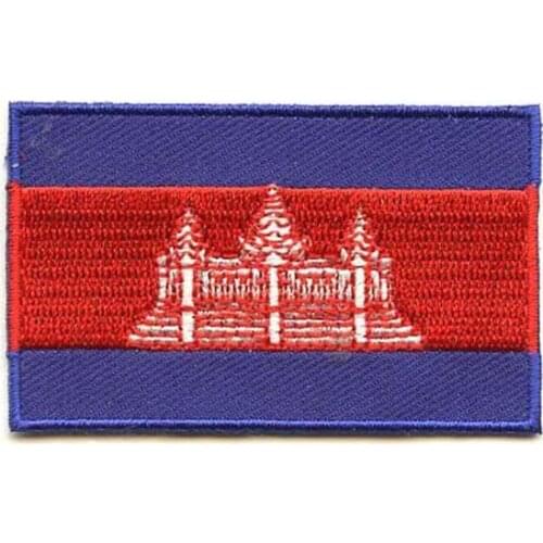 2.5" Cambodia Custom Embroidered Patches/Embroidery Patch merrow&flat broder iron on backing free shipping by Post