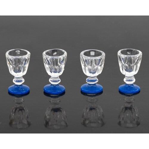 4Pcs 1/12 Doll House Miniature Resin Wine Glasses Simulation Goblet Model Toys for Mini Decoration Dollhouse Accessories