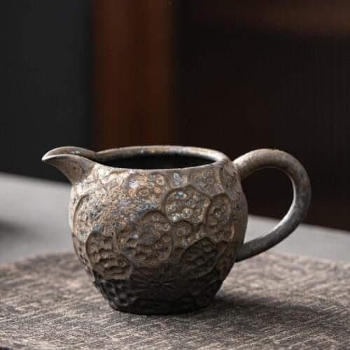 Japanese style side cup tea sea retro stoneware gilt iron glaze tea divider public cup uniform cup