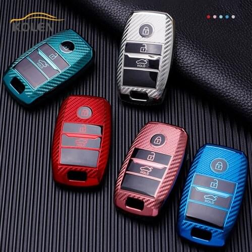 Carbon Fiber TPU Car Smart Key Case Cover Shell Fob For KIA RIO 5 QL Sportage 4 Cerato Optima K2 K3 K5 Ceed Sorento Soul Picanto