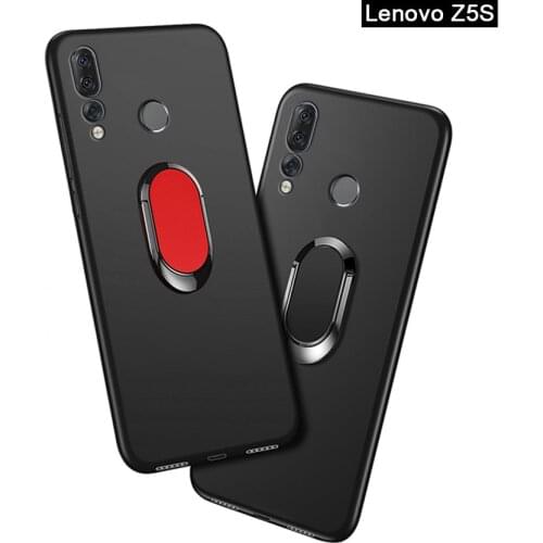 Z5s Funda for Lenovo Z5S L78071 Case Luxury 6.3 Inch Soft Black Silicone Magnetic Car Holder Ring Coque for Lenovo Z5S Cover