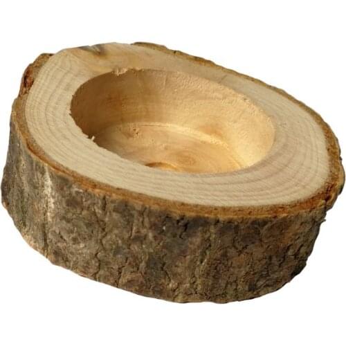 Rustic Wooden Candlestick Tealight Candle Holder Table Decoration Plant Flower Plot Ornament Craft 6x2.5cm