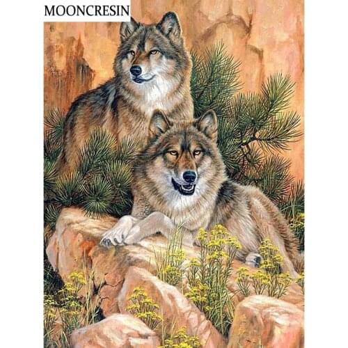 Diy Diamond Mosaic Embroidery Animal Needlework 5D Diamond Painting Wolf Cross Stitch Full Rhinestone Of Picture Decoration Home