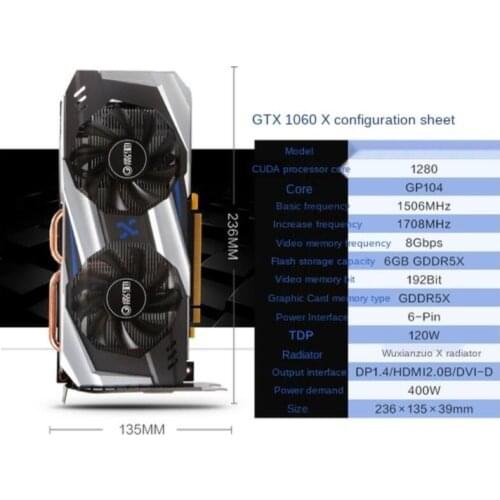 Gtx1060 6G top player gamer 1060 3G black general tiger competitive 5G1066 eat chicken graphics card