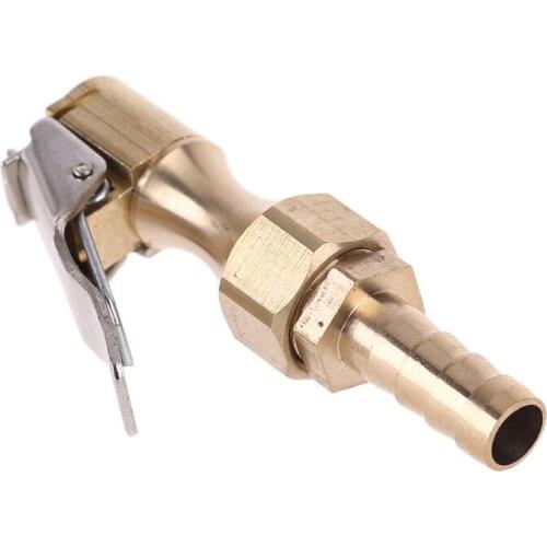 1/4" Brass Tire inflator Locking on Air Chuck Air Compressor Pump Adapter with 8mm Barb Connector Accessories for Car QW