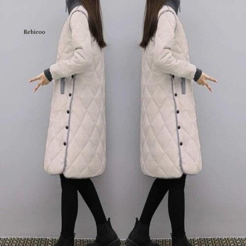 Fashion Women Winter Long Padded Clothing Female Down Cotton Jacket Slim Parkas Ladies Coats Plus Size 4Xl Coat Mujer