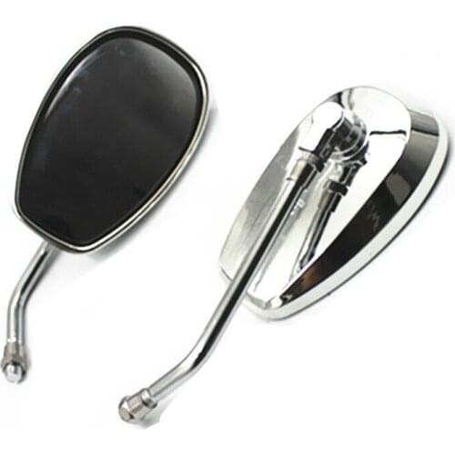 Motorcycle Mirrors Chrome Adjustable Oval Side Rearview Mirrors Scooter Offroad For Suzuki Honda Yamaha Kawasaki Touring
