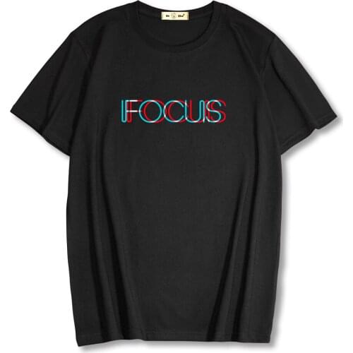 100% Cotton Short Sleeve Men T-Shirt 2021 Summer New Fucus Printed Funny Man Clothes Casual O-neck loose T shirt Tops