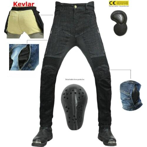 2021 Summer Riding New Products Motorcycle Jeans Mens Summer Net Breathable Hockey Aramid Pants Double Side Zipper with 4 Pads