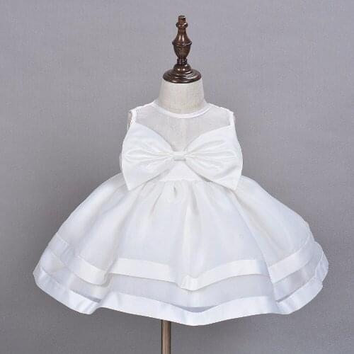 2016 New Brand Baby Girl Baptism Dress White Infant Princess Dresses For Formal Occasion 1 Year Birthday Dress for Baby