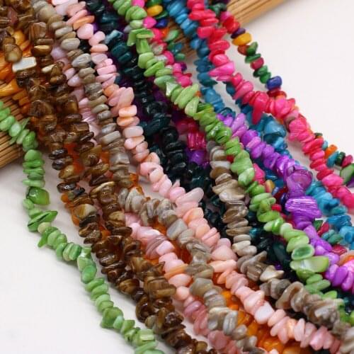 Wholesale 2021 New Multi-color Natural Fashion Shell Crushed Stone Faceted Beads for DIY Necklace Bracelet Making Jewelry 40cm