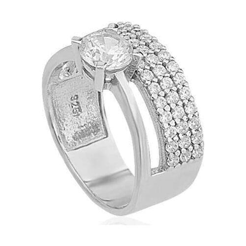 Original silver , Half Round Single Stone Ring, Good Quality and Affordable Single Stone ,Rings Types