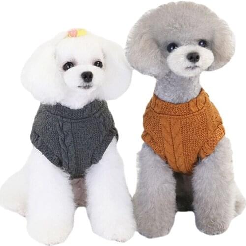 Autumn&Winter Pet Clothes Wool Cotton Vest Dog Clothes for Small Dog Soft Warm Sweater with Buttons Puppy Jacket Dos Coat