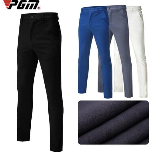 PGM Autumn Winter Waterproof Men Golf Trousers Thick Keep Warm Windproof Long Pant High Elastic Tennis Clothing