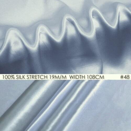 [Clearance Sale]SILK STRETCH SATIN 19mm Width 42"-108cm Natural Silk Spandex Fabric for sewing Vestidos Wedding decoration