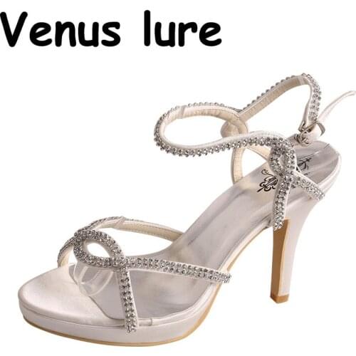 Crystal Footwear Women Sandals Ivory Satin Slingback Ladies Shoes Size 8
