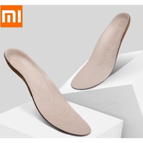 Xiaomi Cork Sole Orthopedic Insoles man Flat Foot Higt Arch Supports Leather Shoe Insoles Dry breathable Heel shock absorption