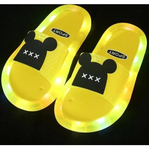 2021 Summer Girls Boys Luminous Slippers Children Soft PVC Shoes Toddler Kids Home Sandals Comfortable Baby