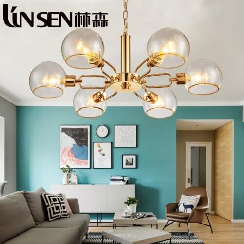 Post-modern personality designer creative multi-glass ball pendant light nordic magic beans bubble molecules LED pendant lamp