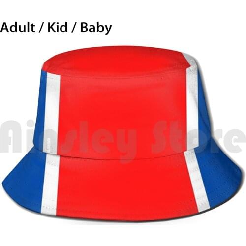 In Red , White And Blue Colors , Washable Cloth Sun Hat Foldable UV Protection Reusable Red White And Blue