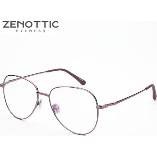 ZENOTTIC Fashion Pilot Glasses Frames Myopia Optical Reading Anti Blue Light Lenses Photochromic Female Male Eyeglasses