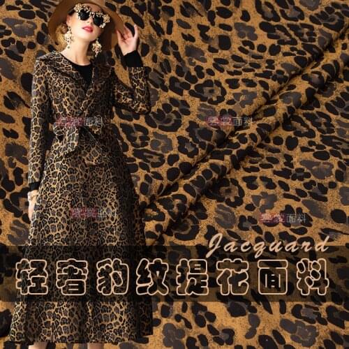 160cm leopard jacquard fabric suit cheongsam dress jacquard fabric yarn-dyed jacquard dress fabric wholesale cloth