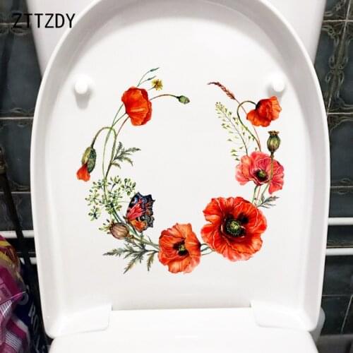 ZTTZDY 22.2×22.2CM Classic Butterfly Wreath Home Room Wall Stickers Bathroom Toilet Decoration T2-1070