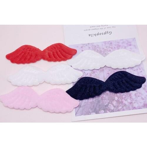 14.5*4cm 20Pcs/Lot Double Side Furry Felt Angel Wing Appliques For Pet Articles DIY Children Hair Clip Accessories Patches