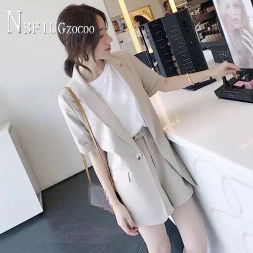 2021 Summer New Fashion Temperament Women Sets Coat T Shirt And Shorts Female Sets