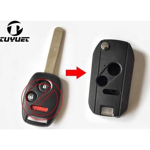3/2+ Panic Buttons Modified Flip Folding Remote Key Shell for HONDA ACCORD CRV Car Key Blanks