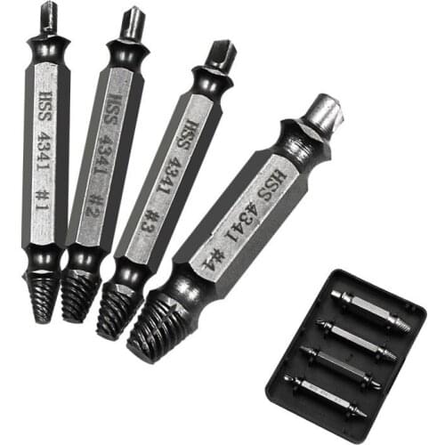 5pcs/set Drill Bits Screw Extractor Guide Broken Bolt Extractor Speed Out Easy Stud Stripped Screw Remover Tools 4341