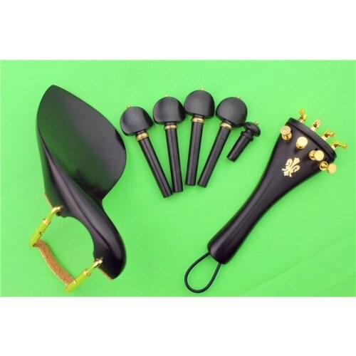 Advanced violin accessories, ebony inlaid copper flower accessories, screw fine tuning tail rope complete accessories