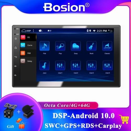 Android 10 Universal 2 Din Car Radio Multimedia Stereo Player GPS Navigation BT 5.0 4+64G autoradio DAB Wifi Camera