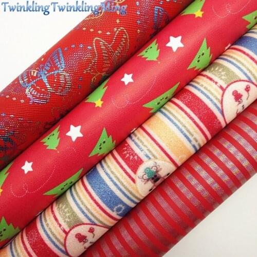 Glitter Fabric, Butterfly Printed Faux Fabric, Stripes Synthetic Leather sheets For Bow A4 21x29CM Twinkling Ming XM016H
