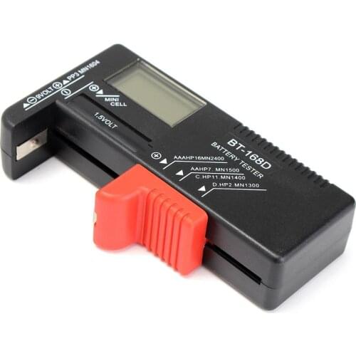 BT-168D Universal AA/AAA/C/D/9V/1.5V LCD Display Battery Tester Button Cell Volt Checker