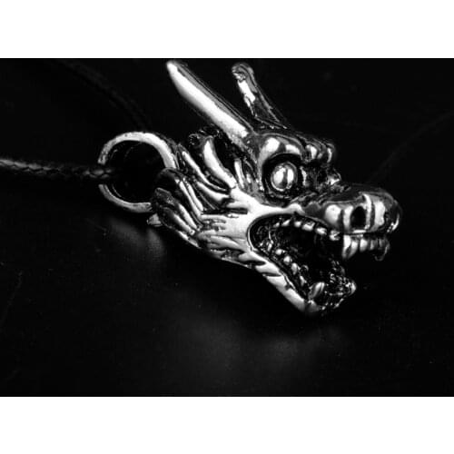 Dongsheng High Quality Norse Head Pendant Necklace Vintage Dragon Statement Necklace Mens Gothic Hip Hop Jewelry