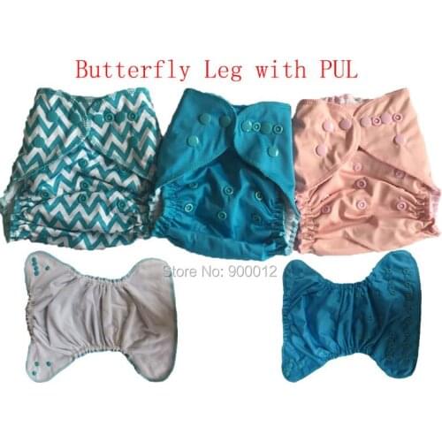Butterfly elastic Cloth Diaper Covers Waterproof reusable 2 layers Infant Baby Nappies cover no pockets 1000 Pcs Free Shipping