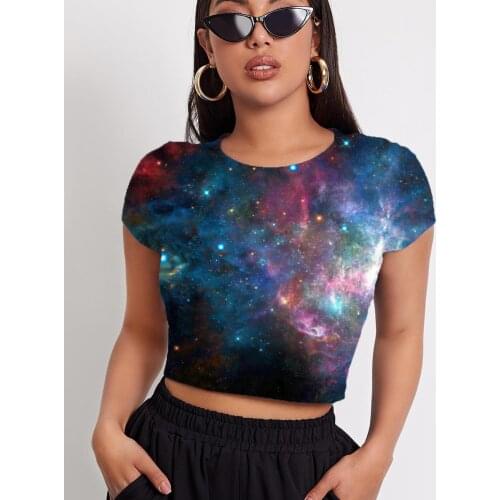 3d Tshirt Galaxy T shirt Women Nebula Tshirt Printed Space Funny T shirts Colorful Tshirts Casual Womens Clothing Summer Fashion