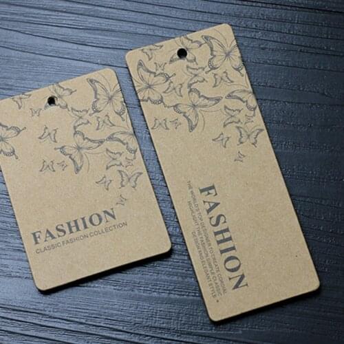 Customized garment tag print tag logo kraft paper labels tags price tags for clothing