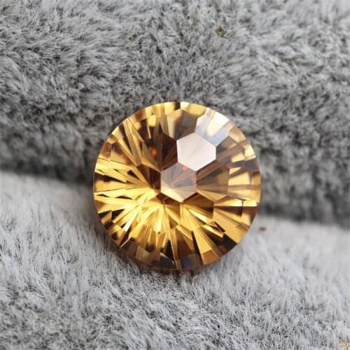 Rarity chrysanthemum cut round shape brilliant cut champagne Cubic zirconia CZ stone beads for jewelry making DIY loose stones