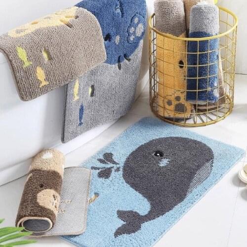 Soft Water Absorption Bath Mats Non-Slip Shower Bathroom Carpets Toilet Floor Doorway Cartoons Rug Hallway Porch Area Door Mats