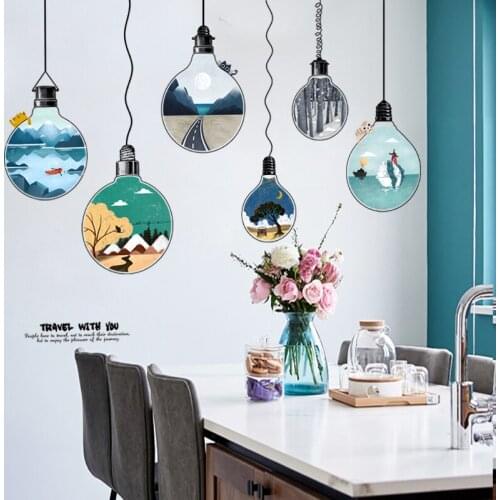 Creative Personality Chandelier Wall Stickers Living Room Decoration Aesthetic Restaurant Sofa Backdrop Wall Decor Warm Mural