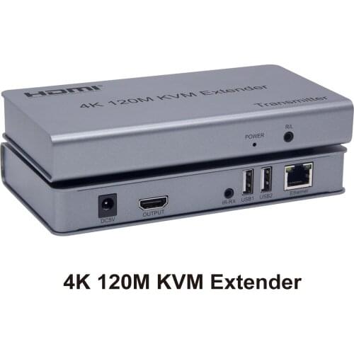 120M KVM HDMI Extender 4K HD TX RX Extend 4K @60HZ 1080P Signal 120M By Ethernet RJ45 CAT5e/6 Cable Local Loop-out + IR Remote