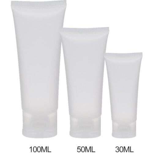 10Pcs 30/50/100ml Frosted Empty Clear Tube Refill Cosmetic Cream Lotion Bottle Remover Alcohol for Nail Art UV Gel Cleaner