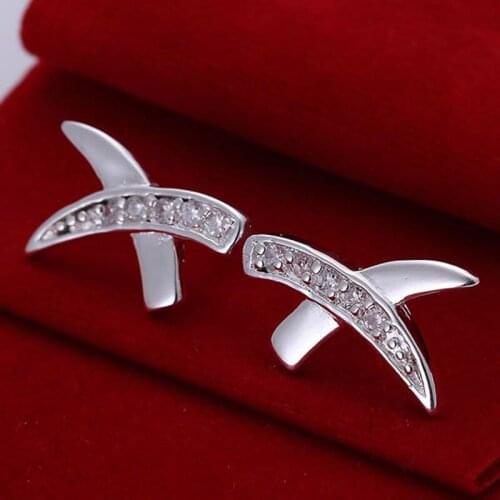 Fashion jewelry Earring For Women, Plated Earrings Inlaid X Earrings E192 /WUFVAWLB VCVNUEME silver color