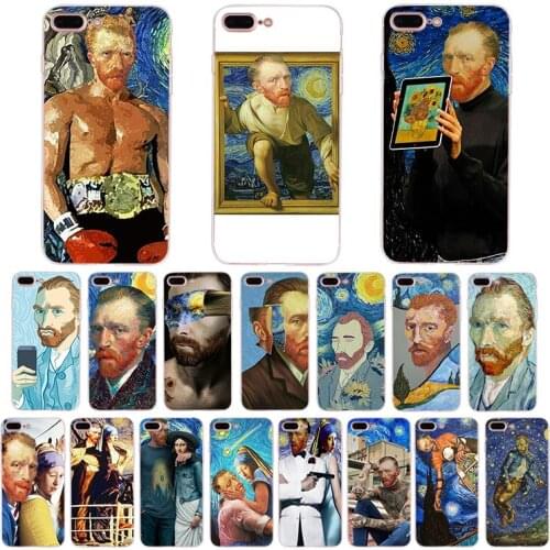 Soft silicone case Funny van gogh art painting design cover for iphone x xs max xr 7 8 6s 6 plus phone shell 5s 5 se Coque