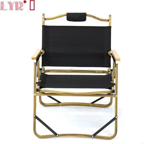 Outdoor Leisure Folding Chair Portable Ultra Light Leisure Camping Fishing Picnic Chair Aluminum Wood Grain Beach Chair