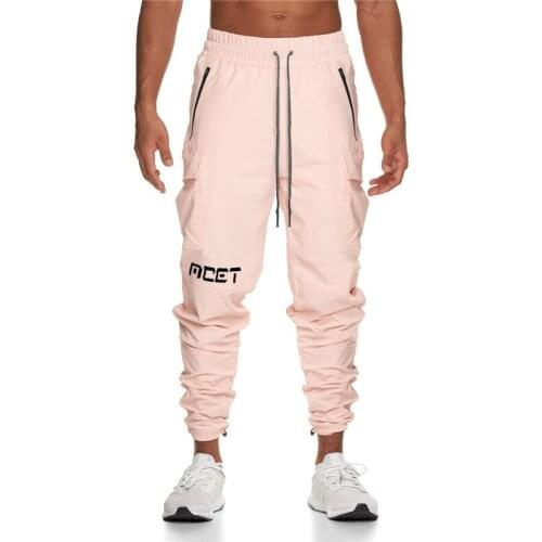 New Mens Jogger Sweatpants Man Gyms Workout Fitness Cotton Trousers Male Casual Fashion Skinny Track Pants Zipper design Pants