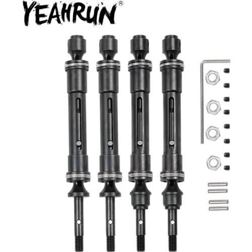 YEAHRUN Steel Front/Rear Drive Shaft CVD Transmission Axle Assembly Dogbone for TRAXXAS SLASH 4x4 1/10 RC Crawler Car Spare Part