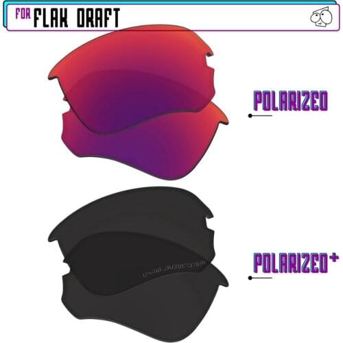 EZReplace Polarized Replacement Lenses for - Oakley Flak Draft Sunglasses - BlackPPlus-MidnightP
